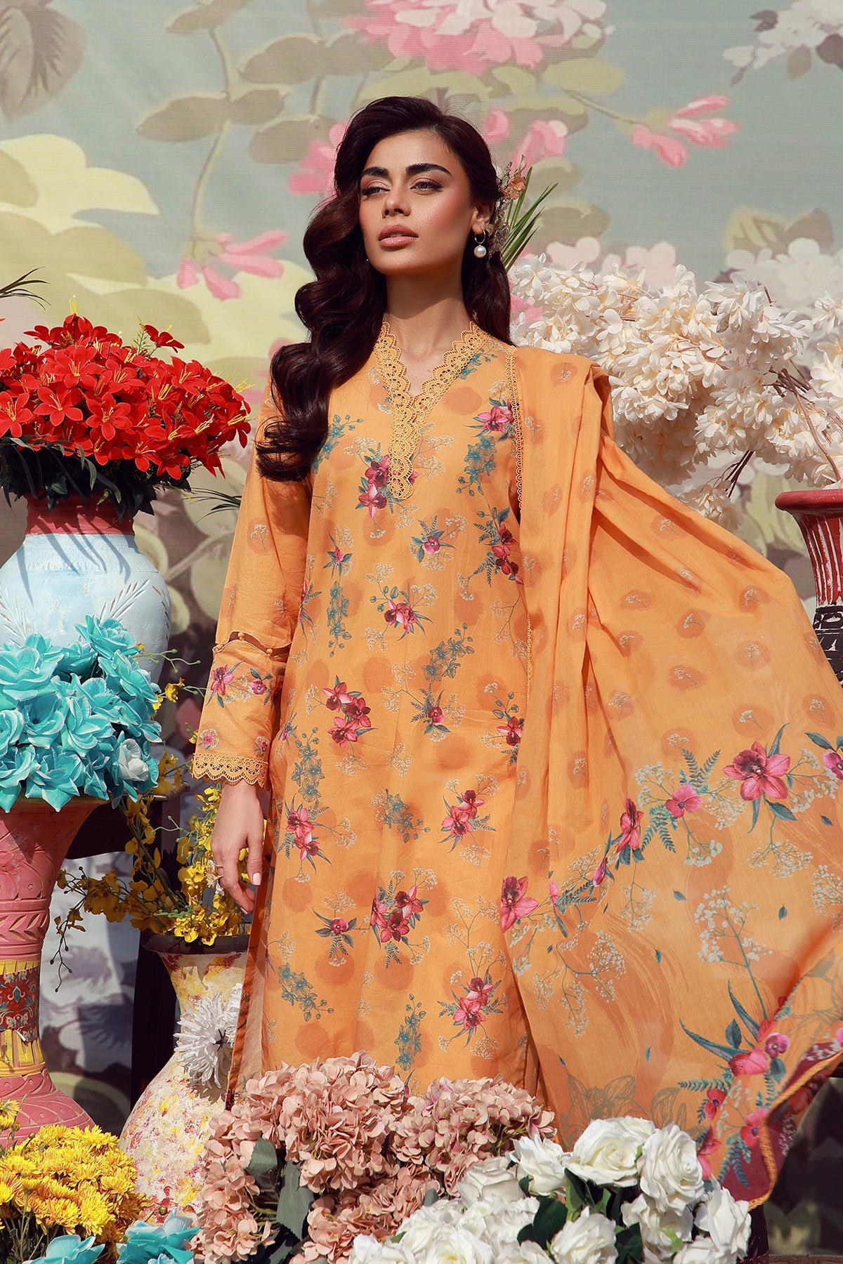 Mirha Lawn – Marigold Mist