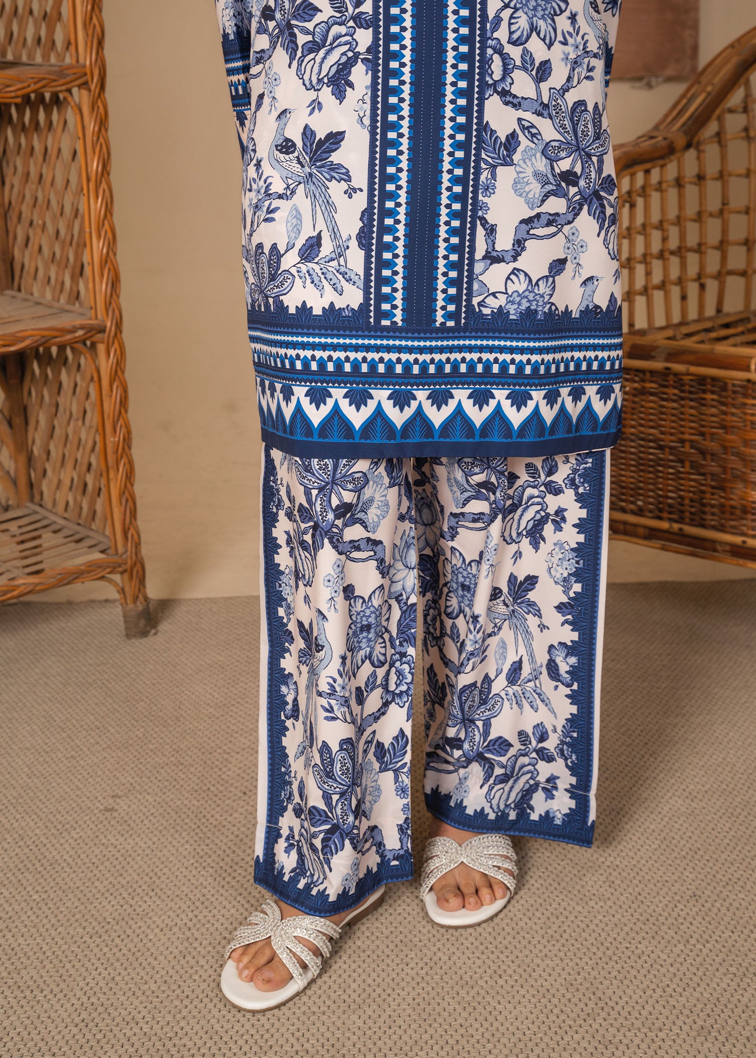 poly lawn Co Ord Sets in Royal blue