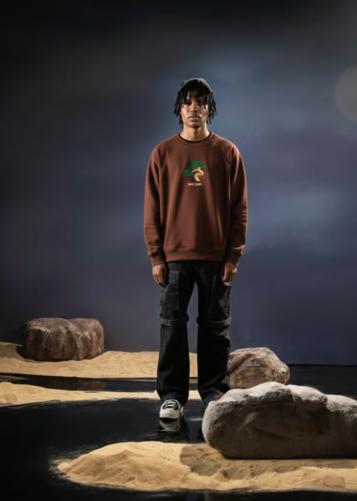 polycotton Sweatshirt in Dark brown