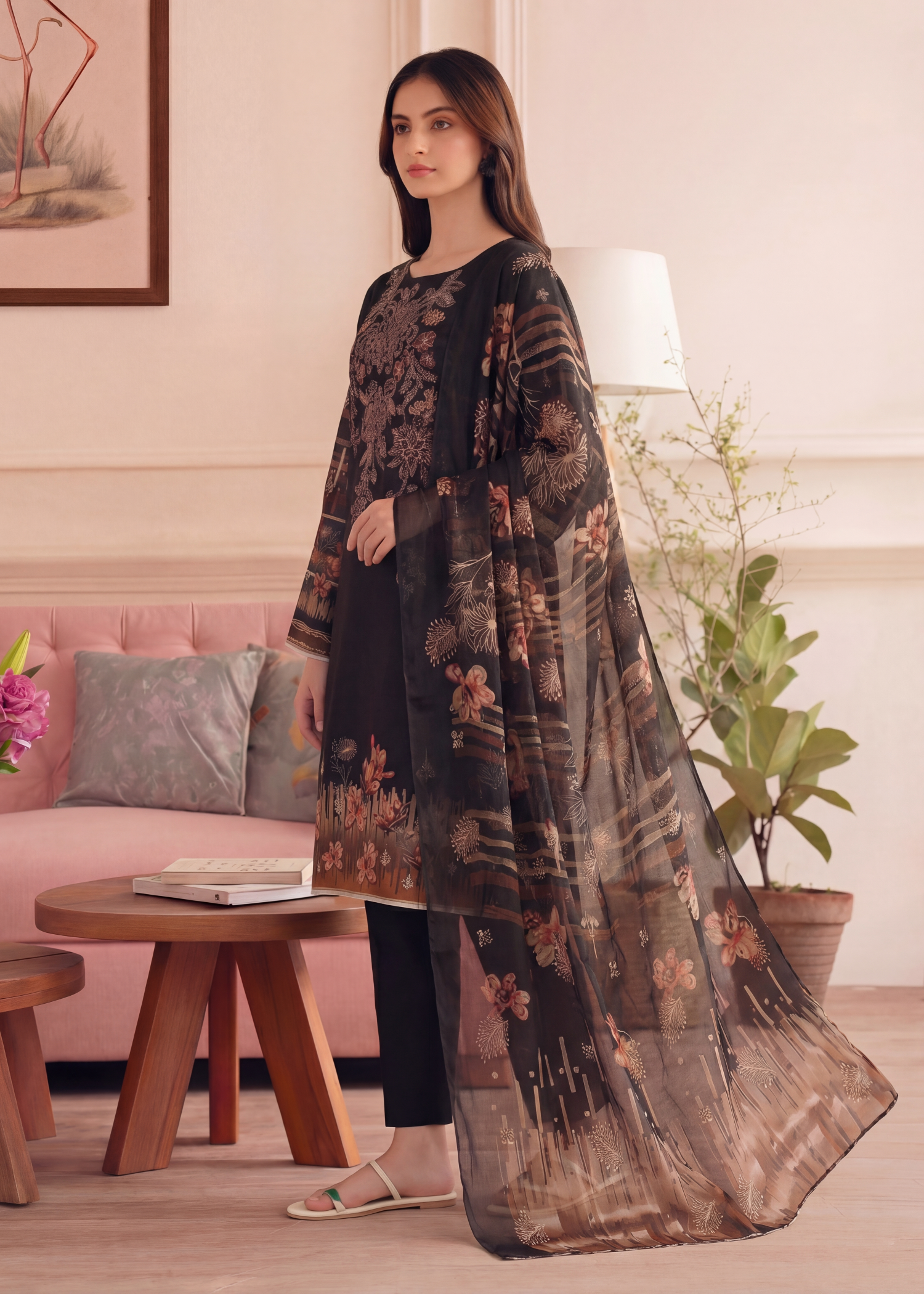 viscose Unstitched in Black