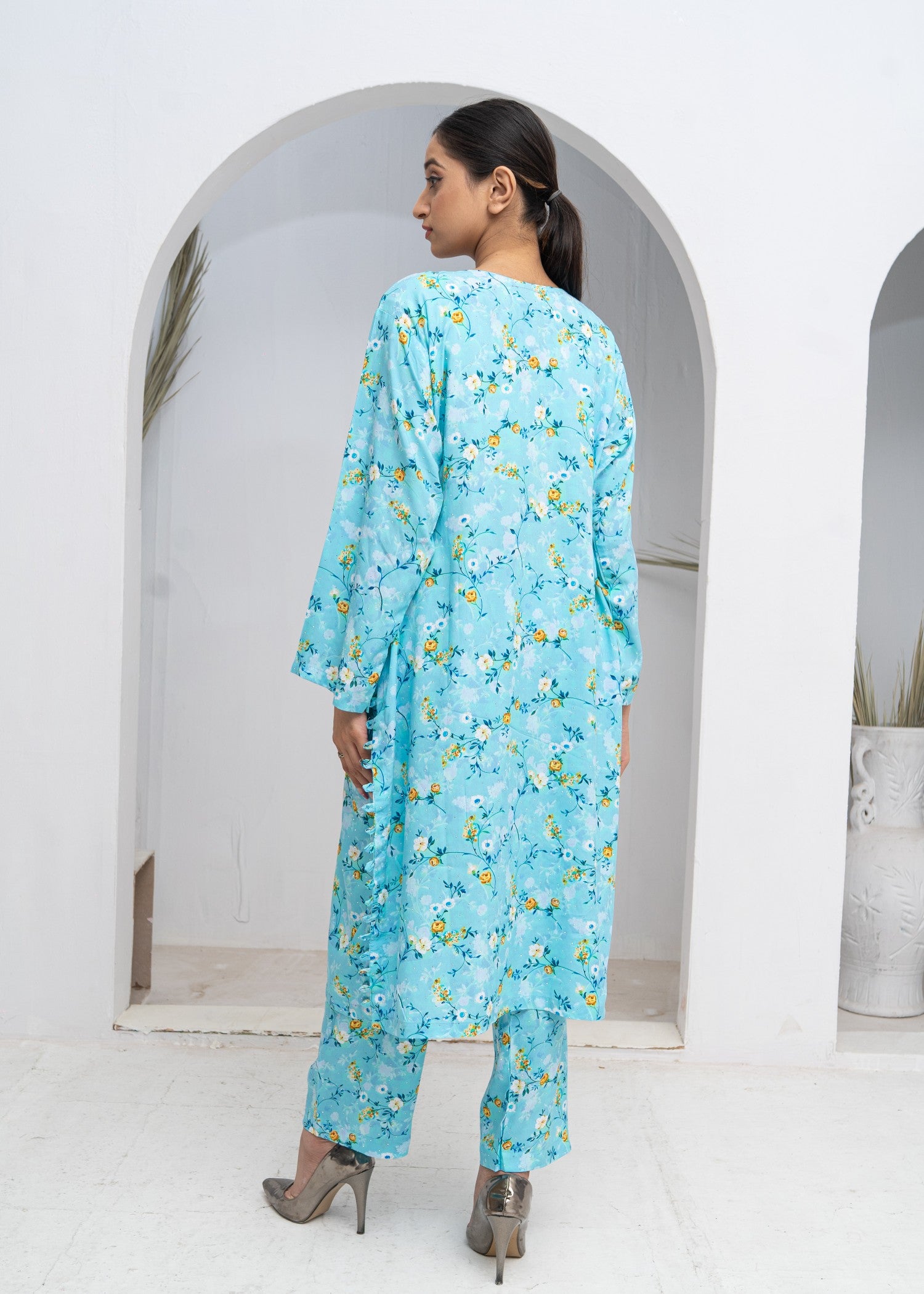 cotton Co Ord Sets in Arctic blue