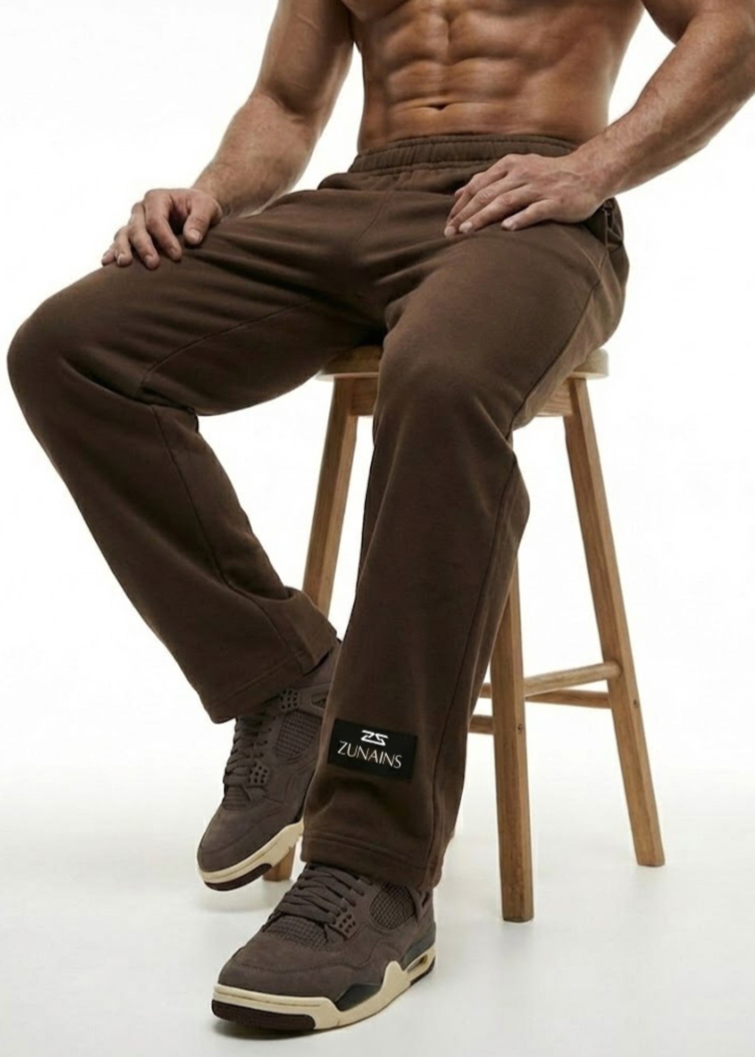 cotton Trousers in Camel brown