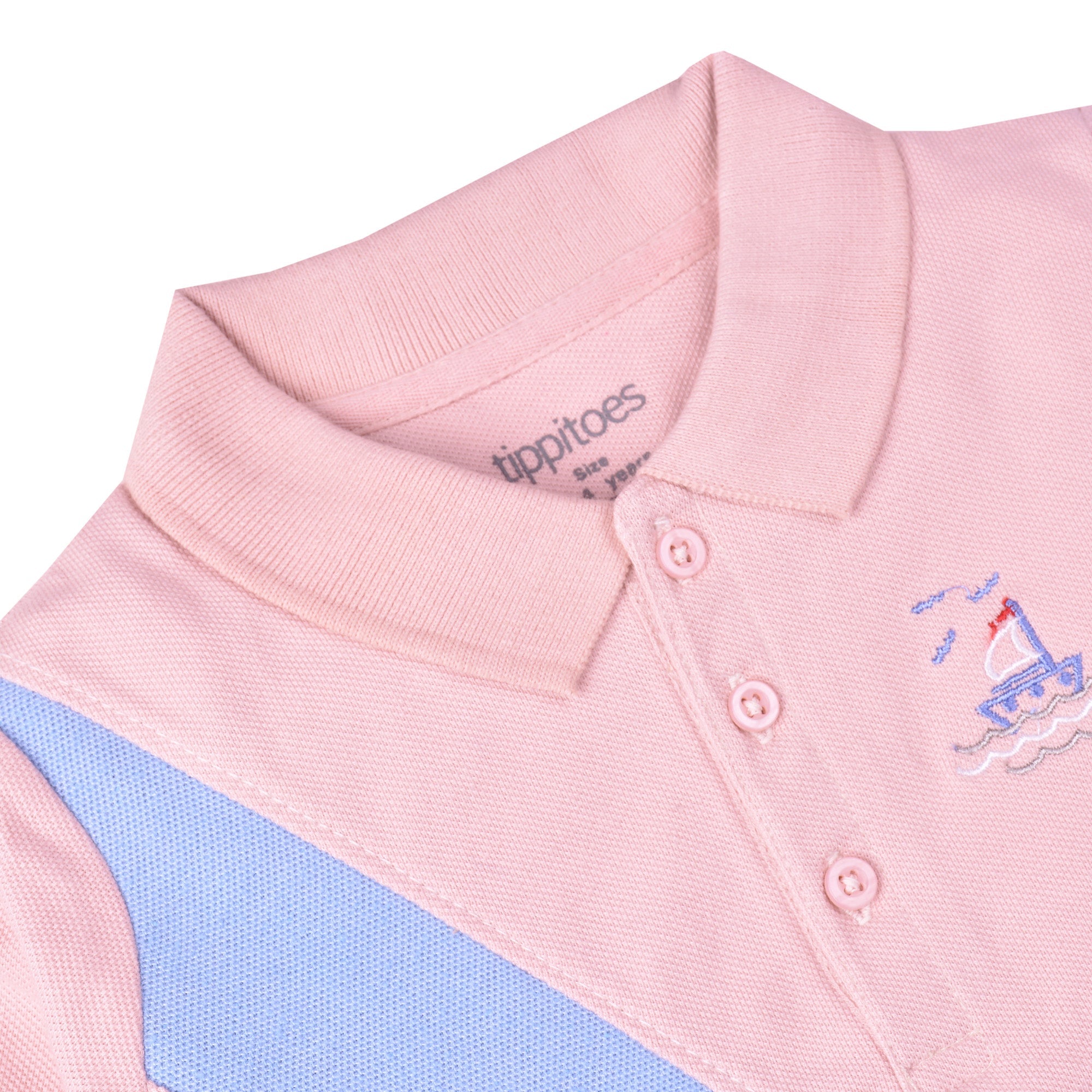 cotton pique Polo Shirt in Pastel pink