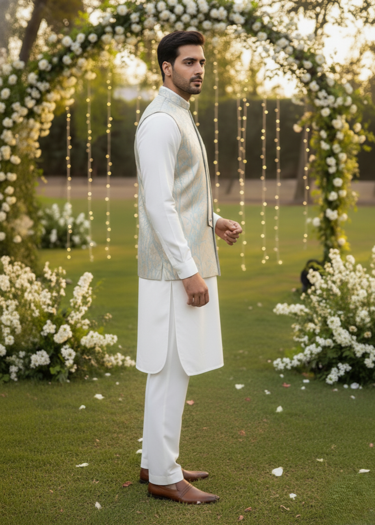 suiting Waistcoat in Ice blue by The Great Masters (TGM)