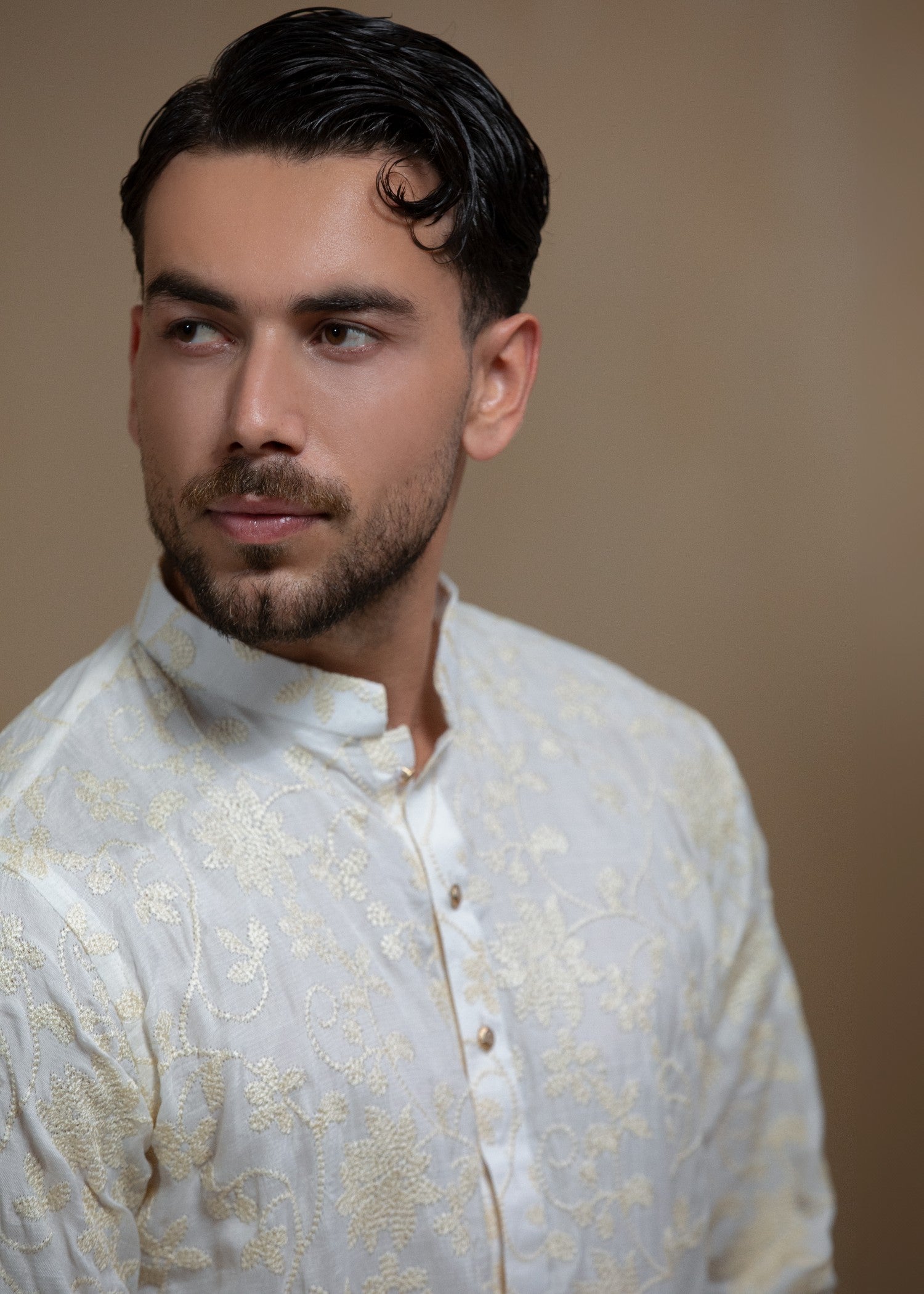 pk raw silk Kurta Set in Ivory