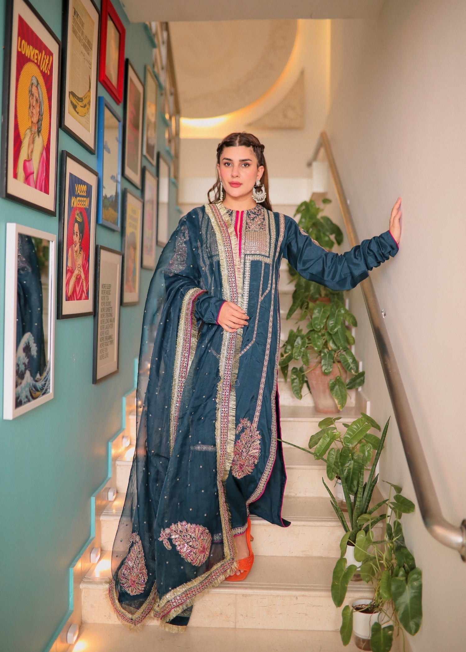 pk raw silk Kurta Set in Blue