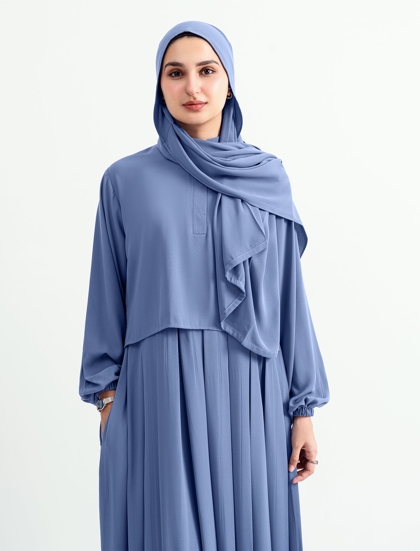 khaddar Abaya in Light blue