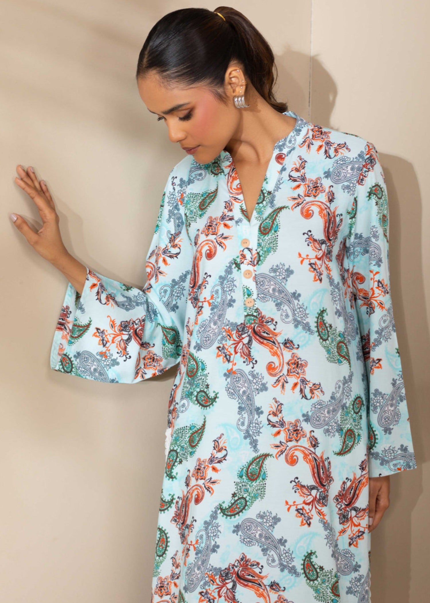 cotton Kurta Set in Sky blue