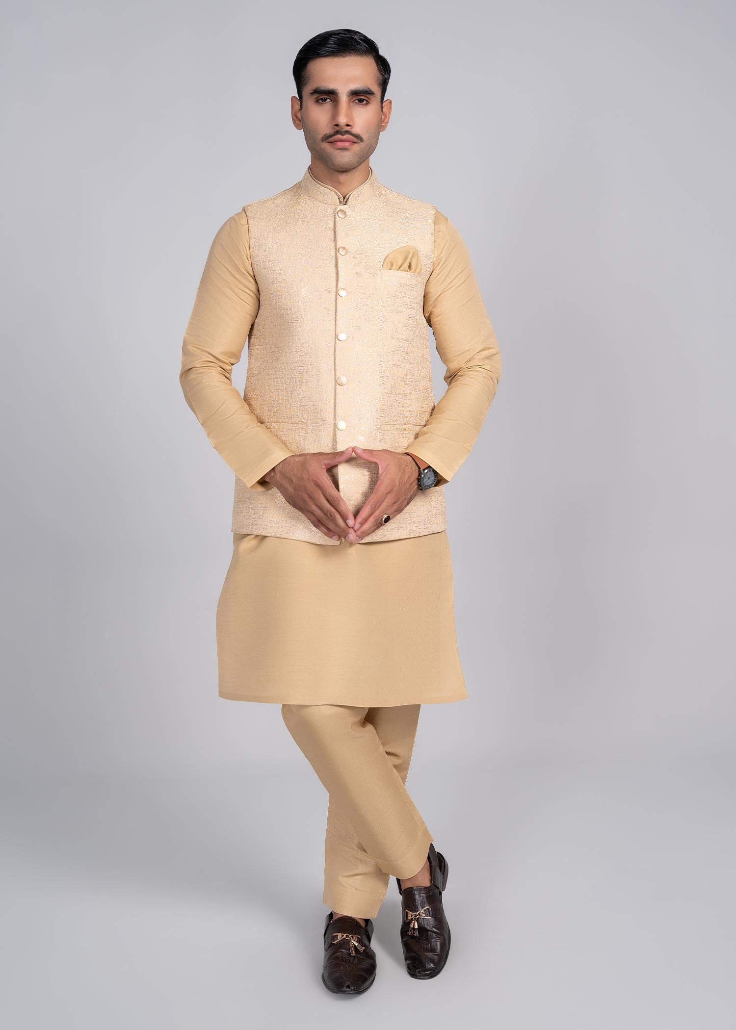 viscose Waistcoat in Cream