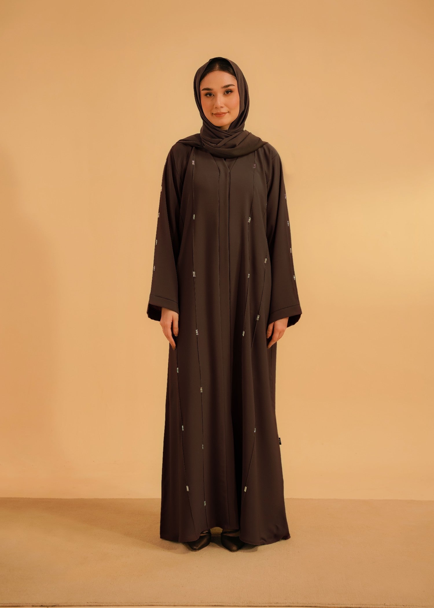 nidha Abaya in Mocha brown