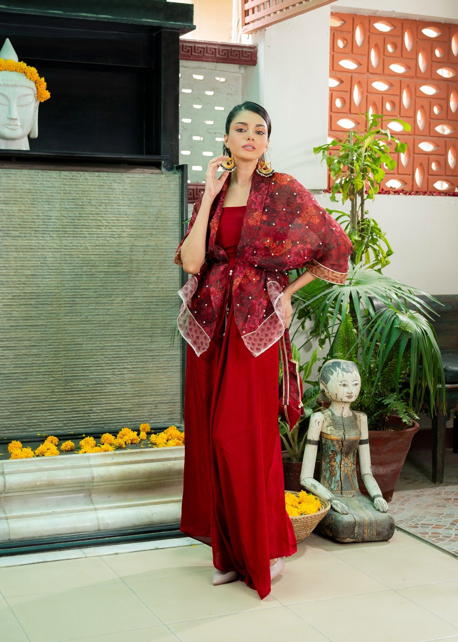 organza Wrap in Red
