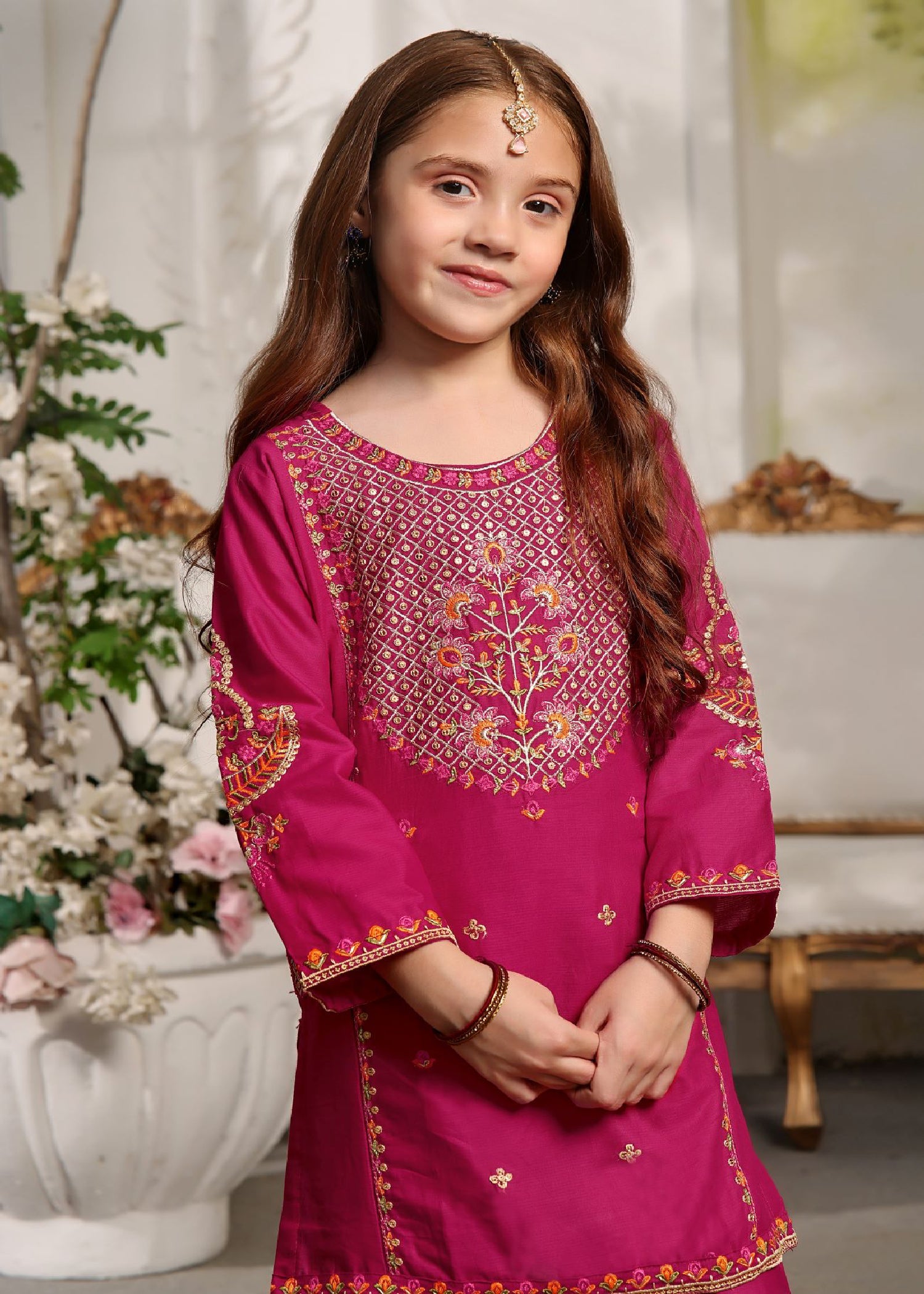 lawn Gharara in Pink