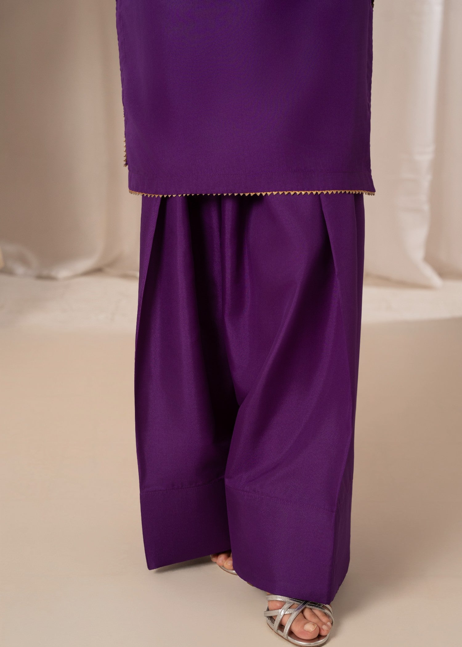 kattan silk Kurta Set in Indigo