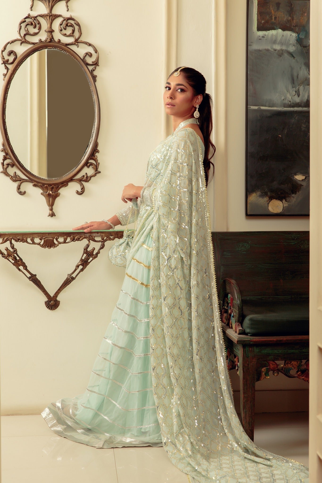 chiffon Saree in Blue