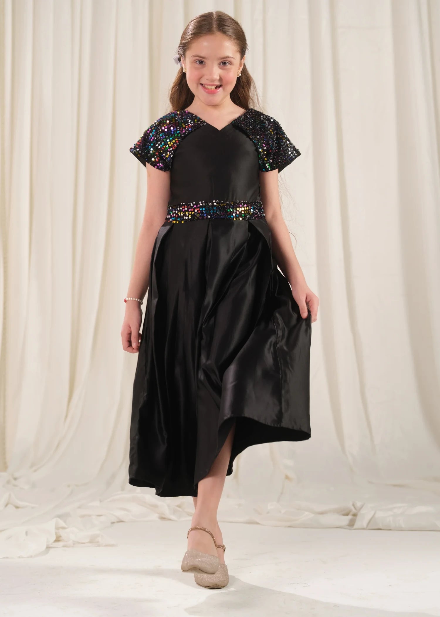 silk Frock in Black