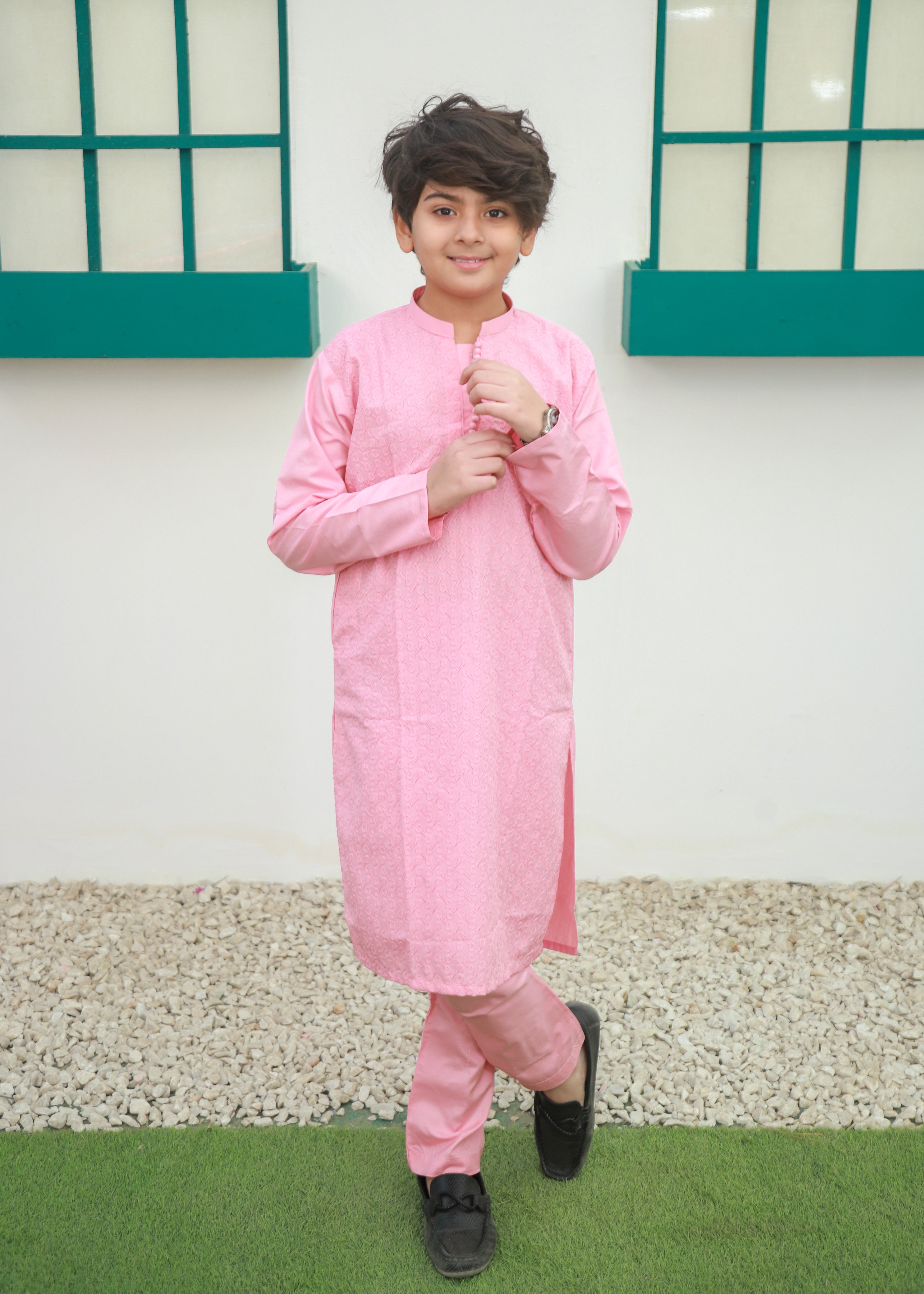 cotton Kurta Set in Cotton candy pink