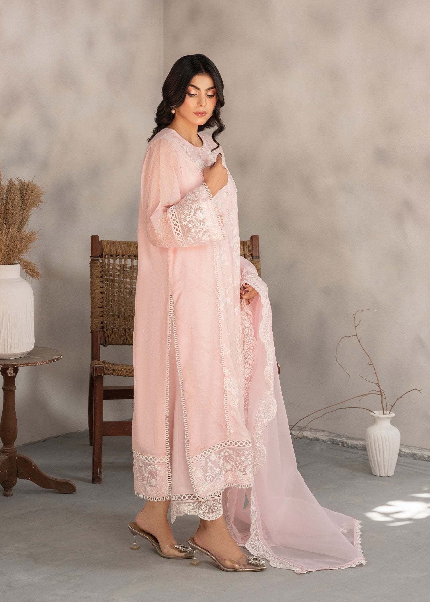 cotton Kurta Set in Baby pink