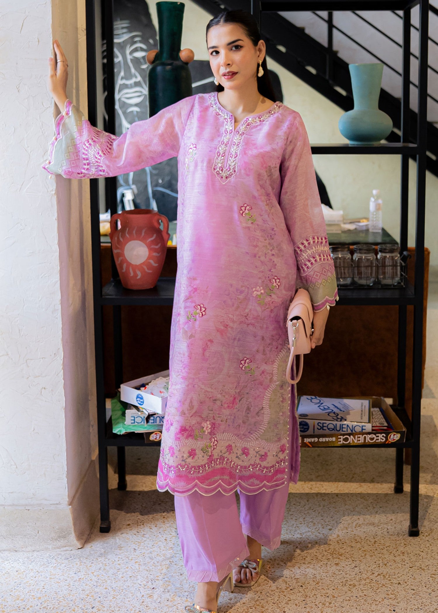 manaar Kurta Set in Lilac