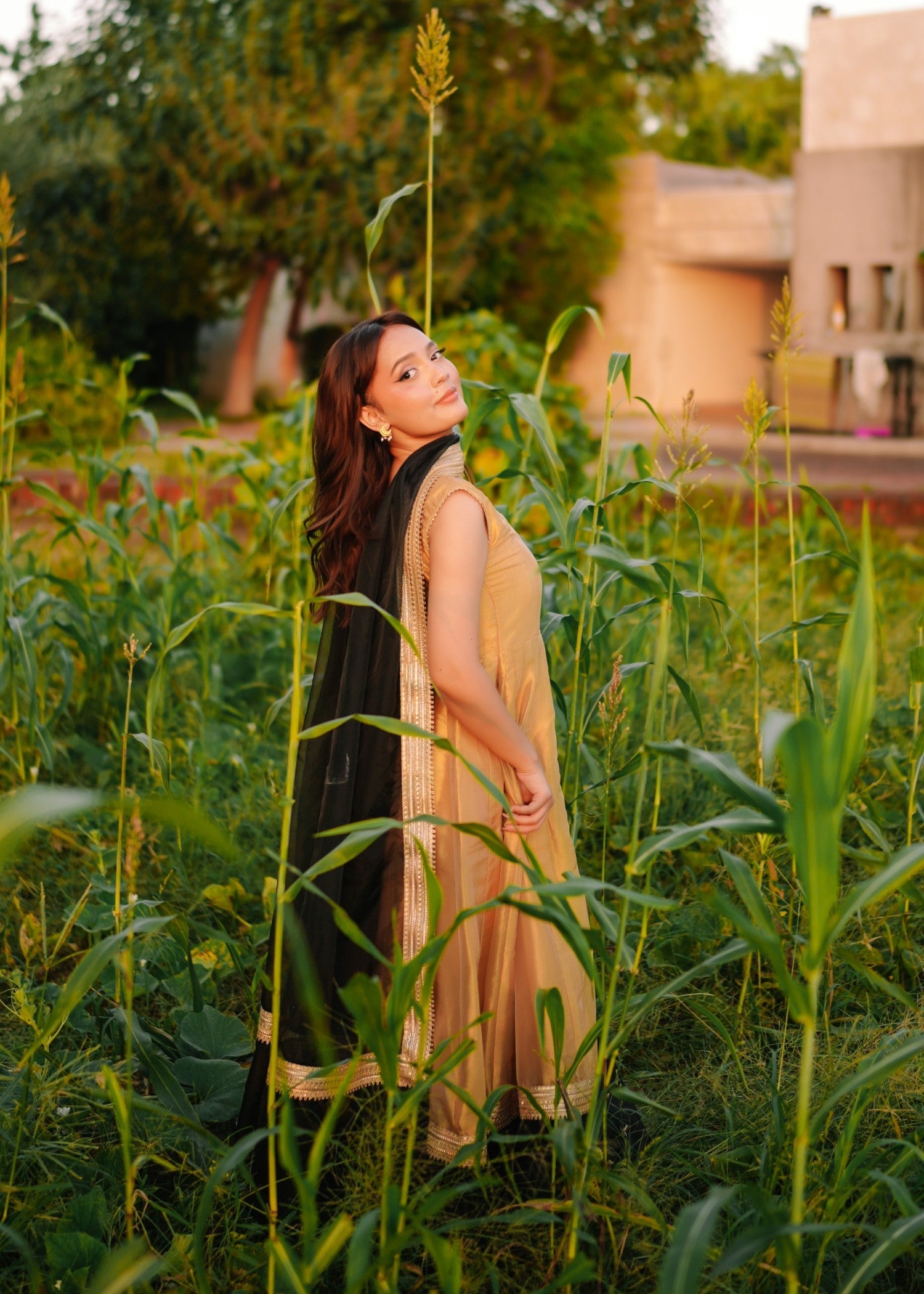 silk tissue Maxi in Goldenrod