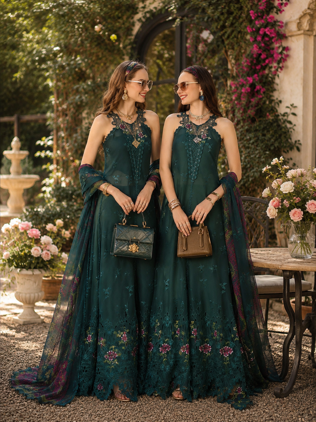 Noor Eid Printskhas Lawn – D6 – Coblat Teal