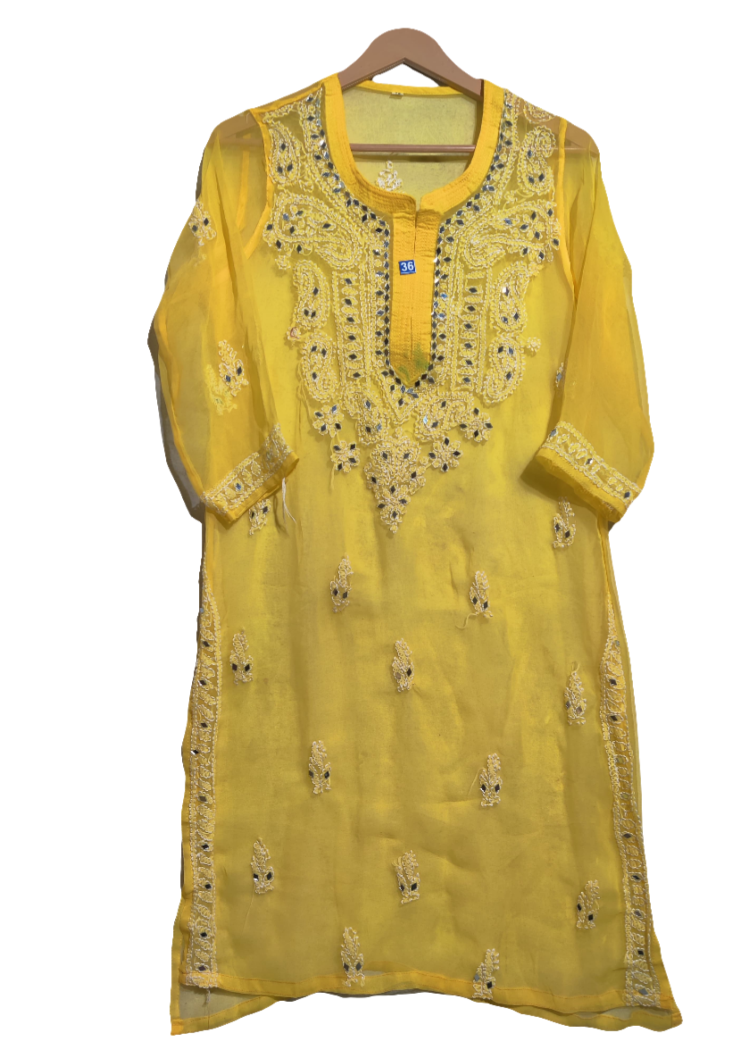 chiffon Kurti in Yellow