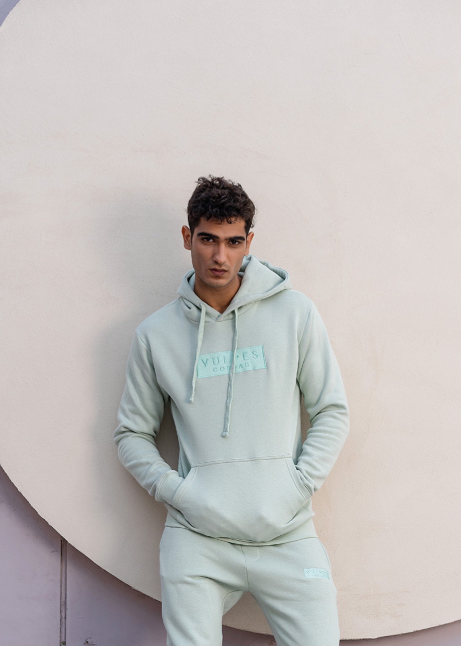 fleece Hoodie in Moss green