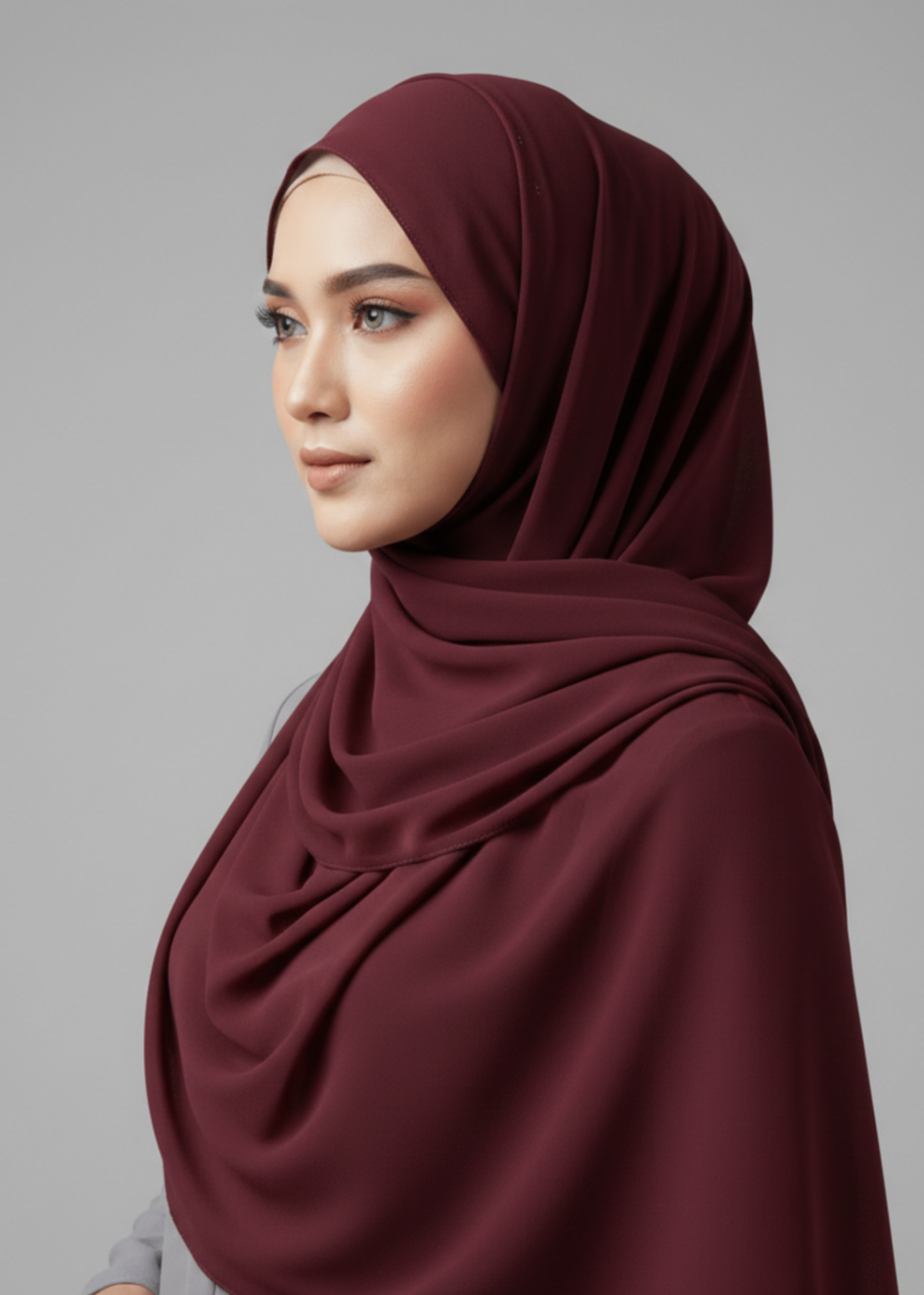 chiffon Hijab in Maroon