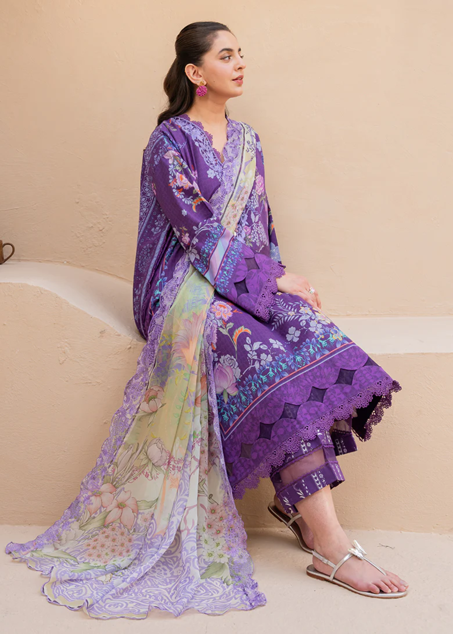 lawn Unstitched in Dark orchid
