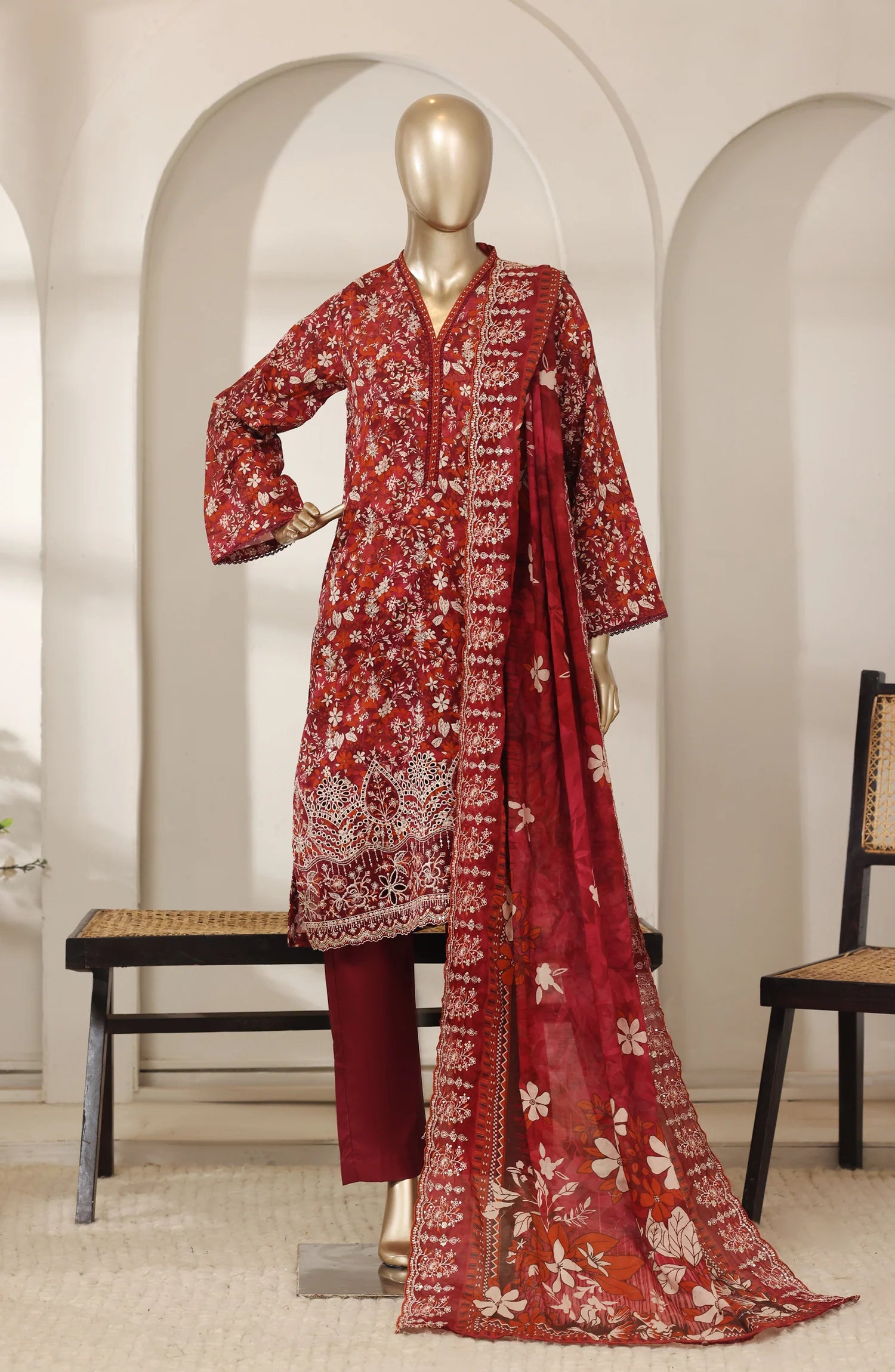 Stitched Laserkari Lawn – 4