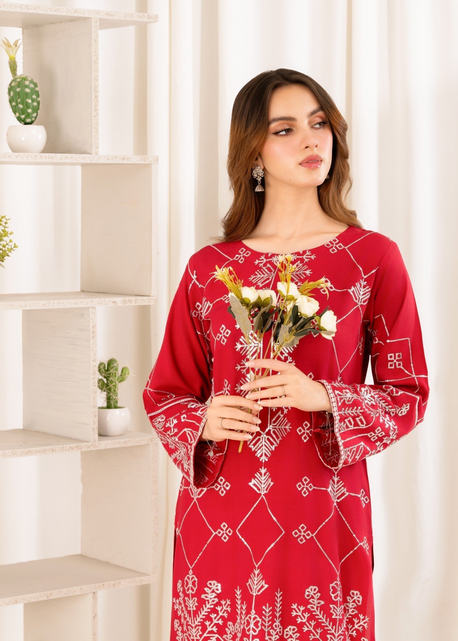 cotton viscose Co Ord Sets in Red