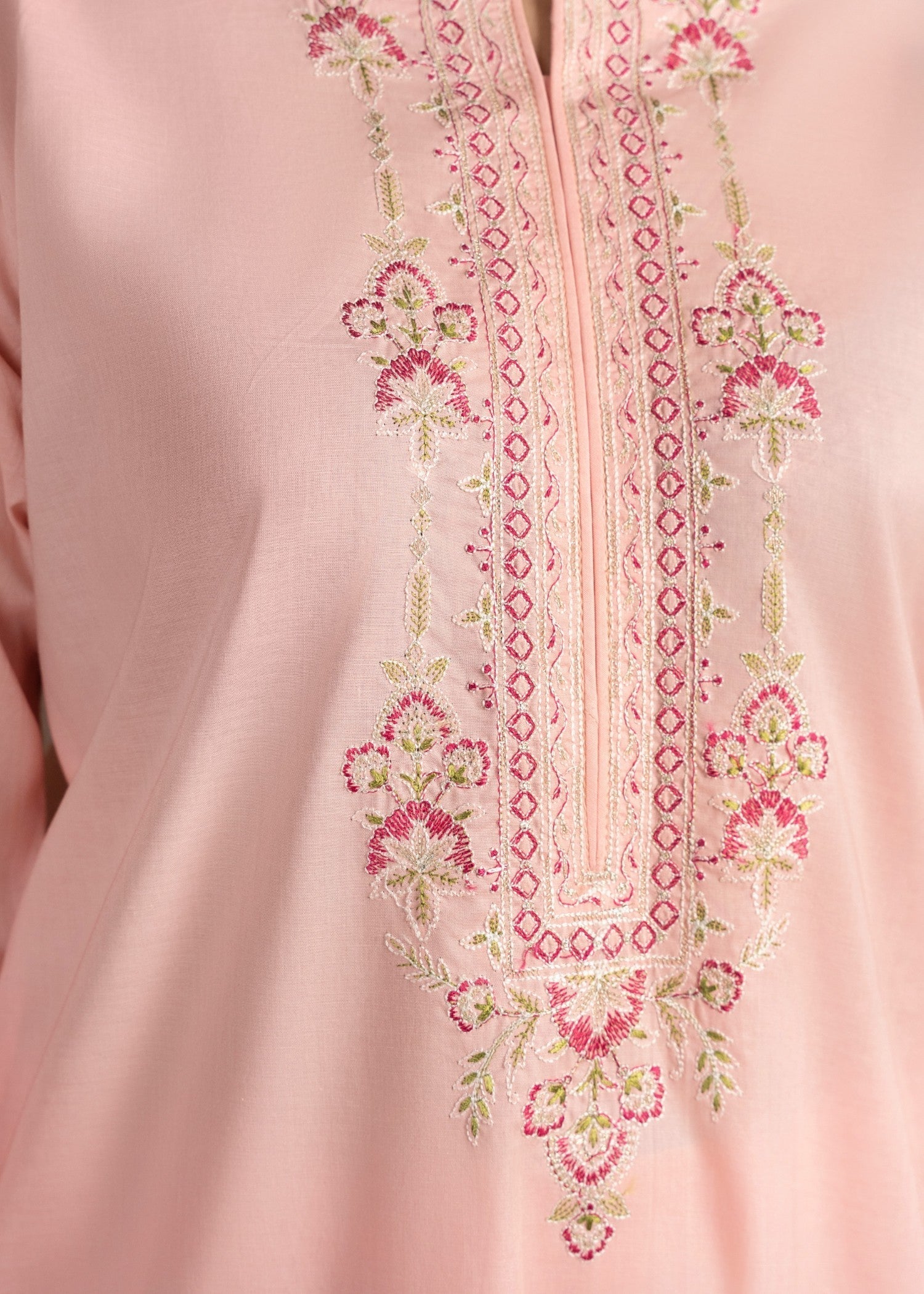 linen Kurta Set in Pink