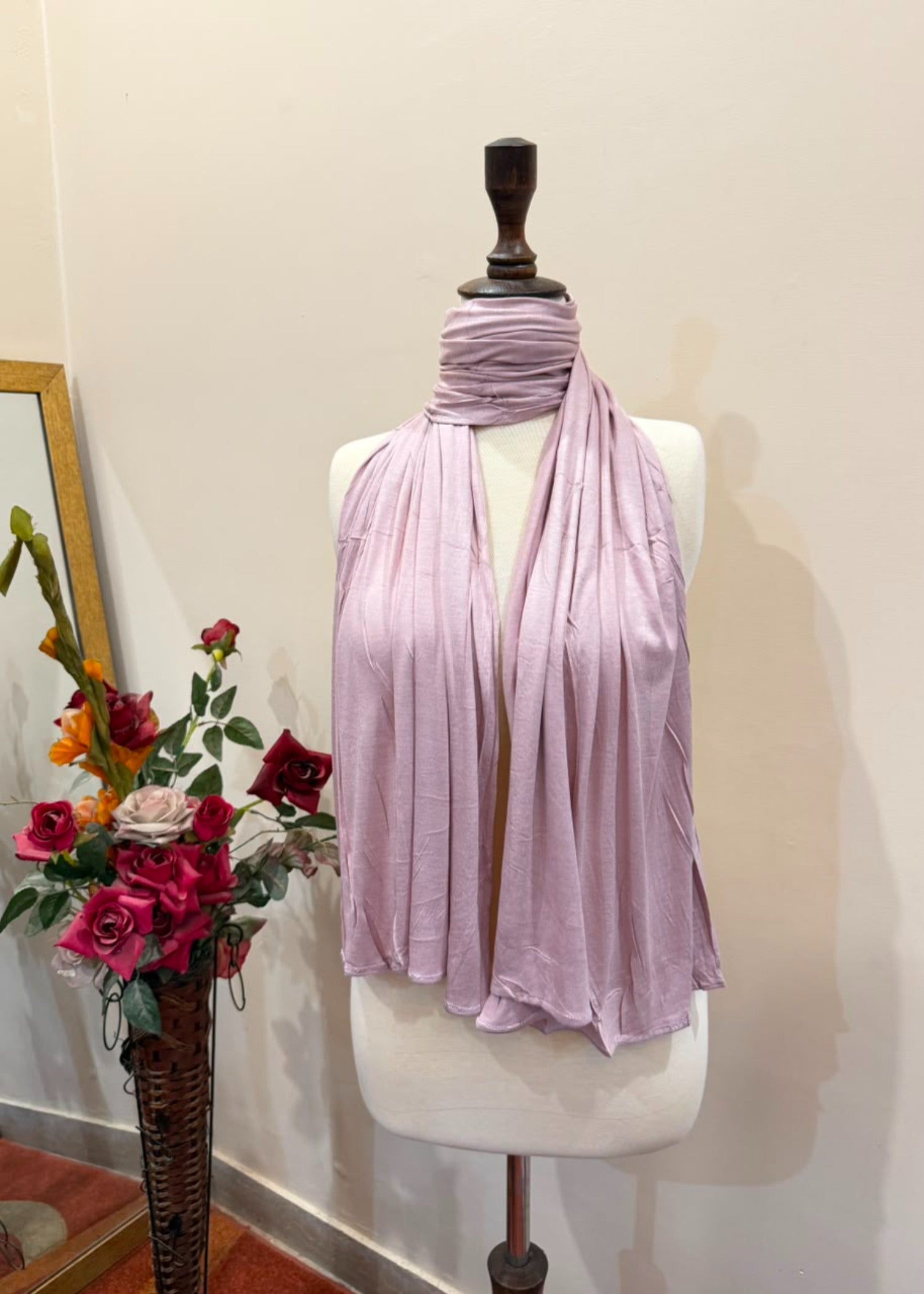 jersey knit Hijab in Mauve pink