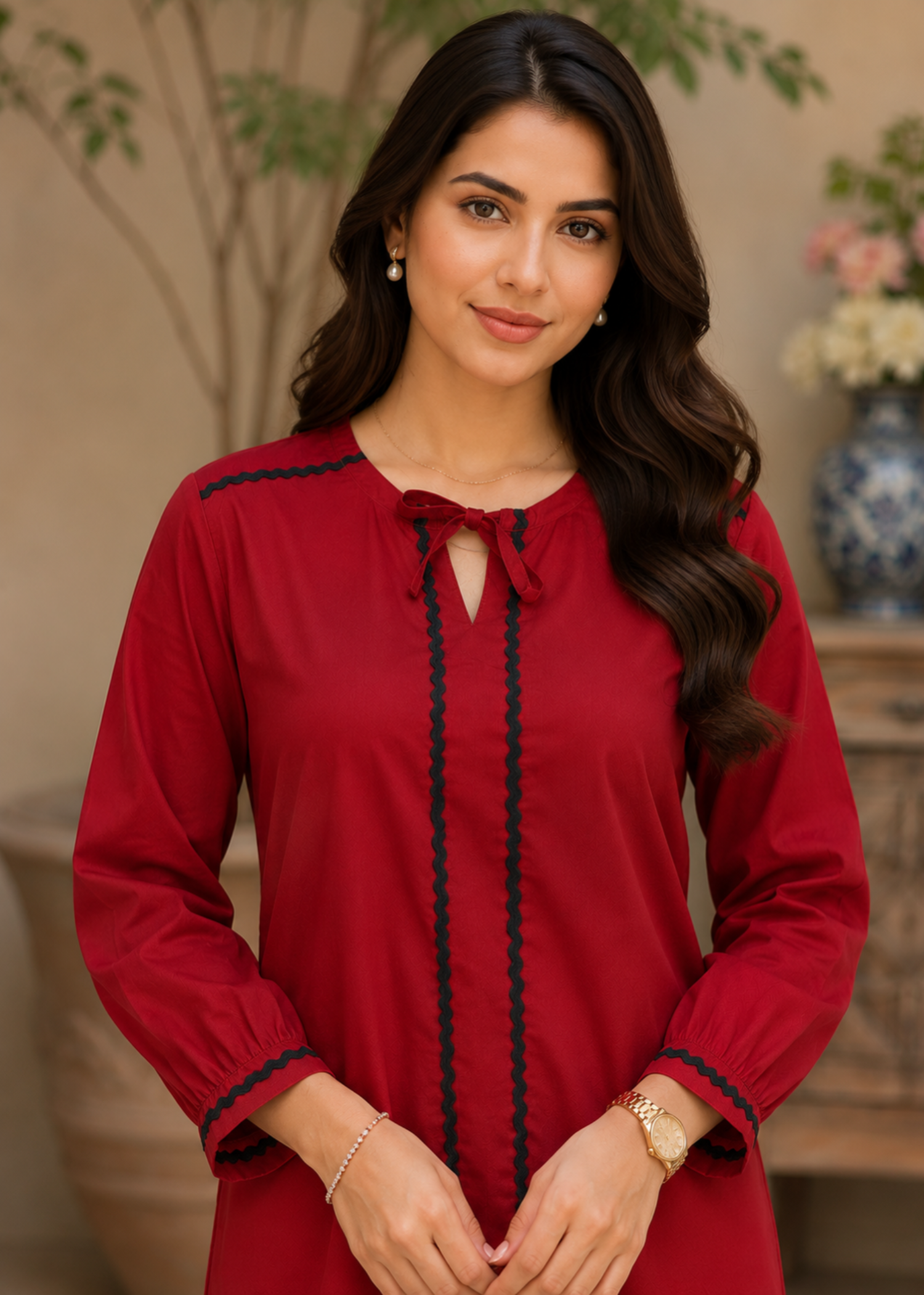 lawn Tunic in Red