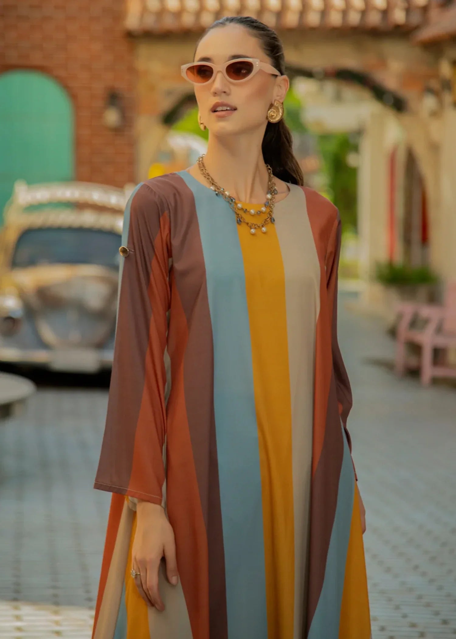 crepe Dress in Multi
