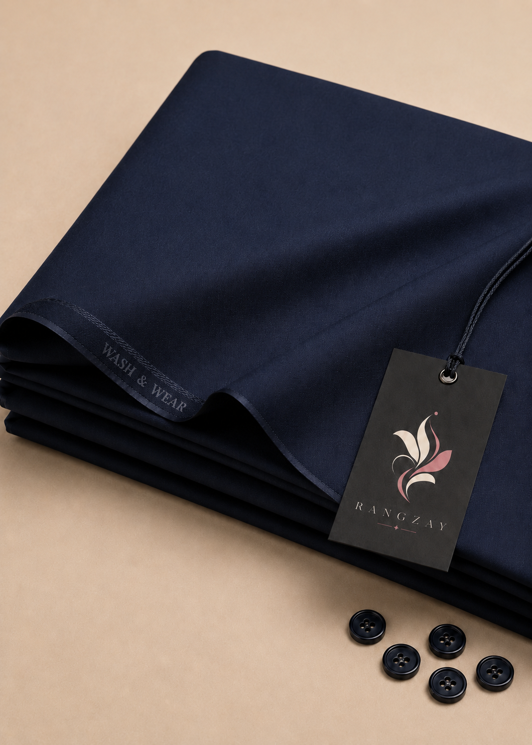 wash & wear Unstitched in Navy blue