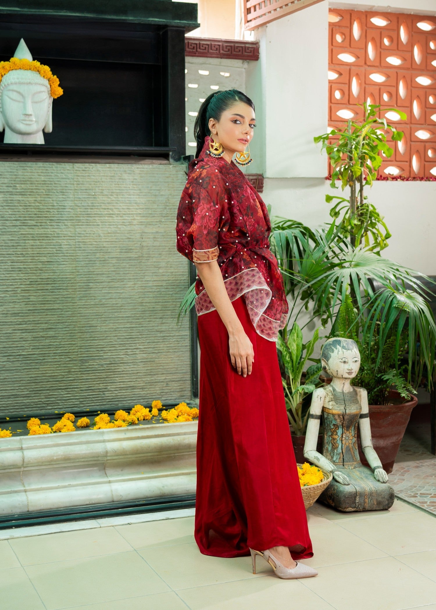 organza Wrap in Red