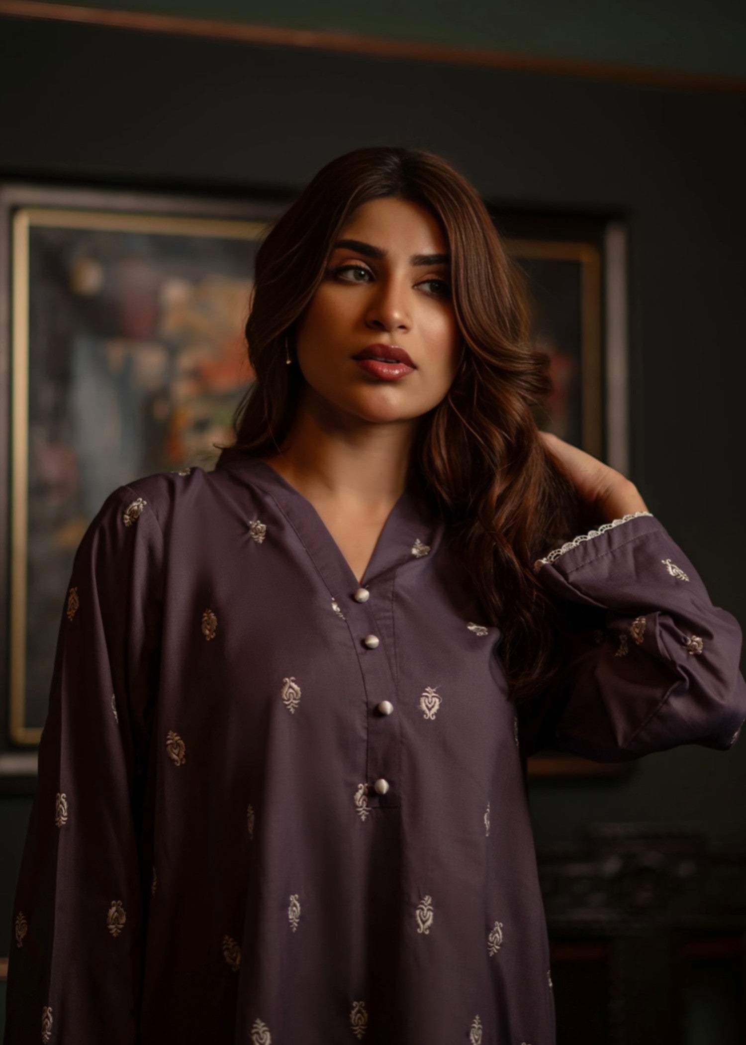 wash & wear Kurta Set in Mauve