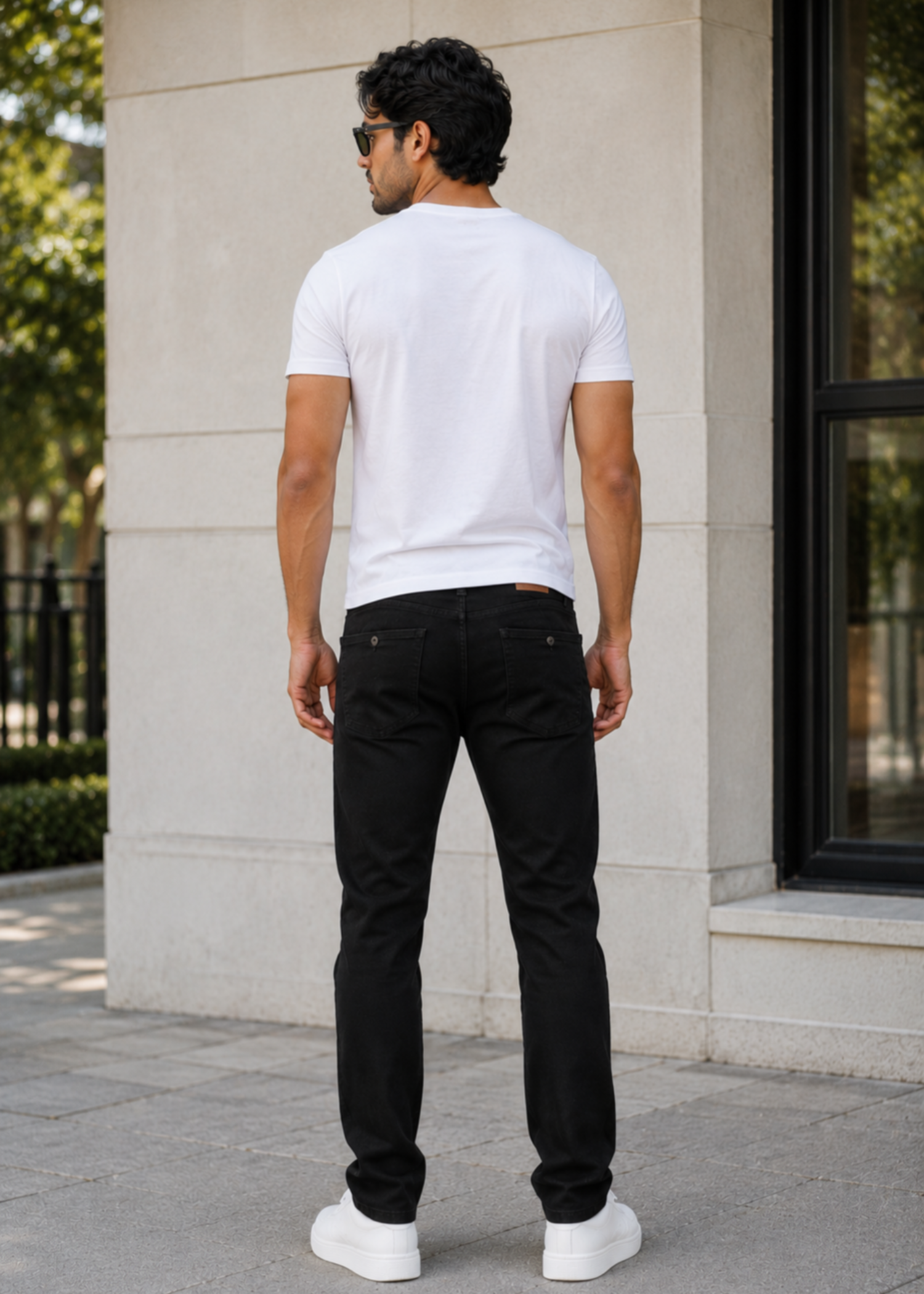 cotton Pants in Jet black