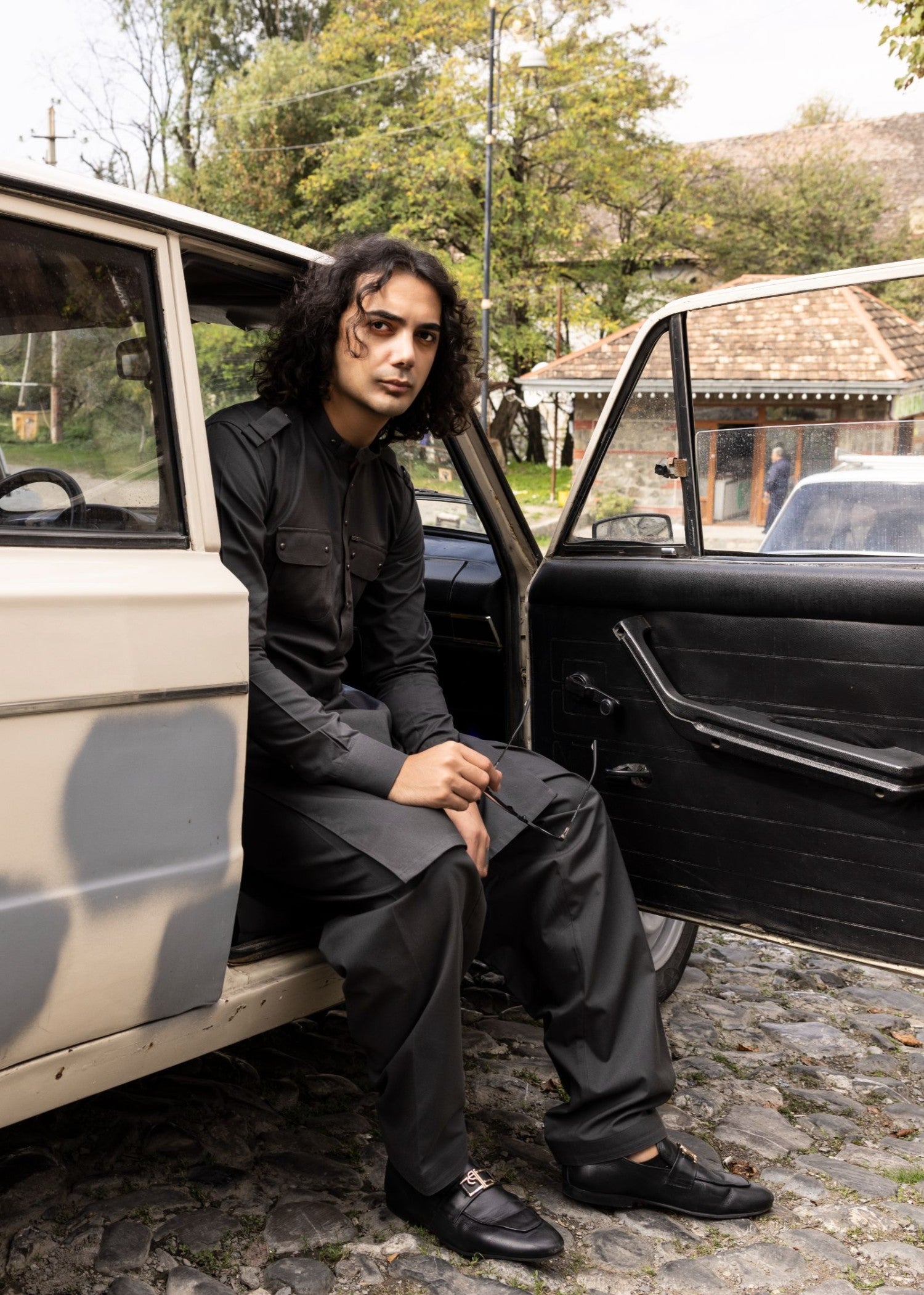 cotton Shalwar Kameez in Gunmetal