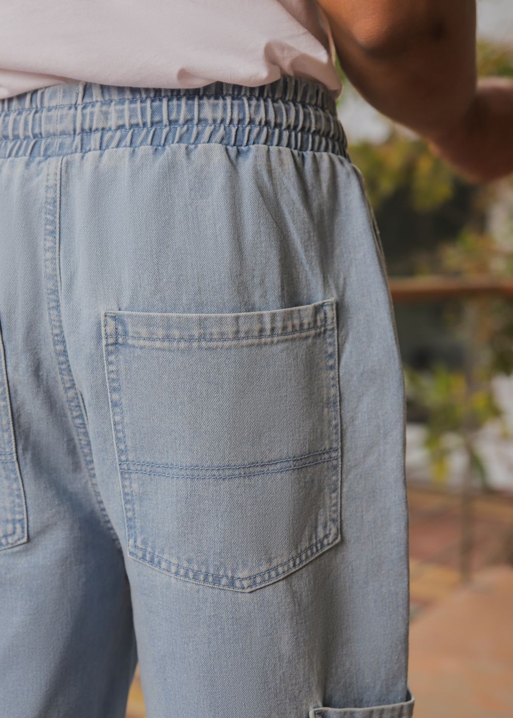 denim Trousers in Ice blue