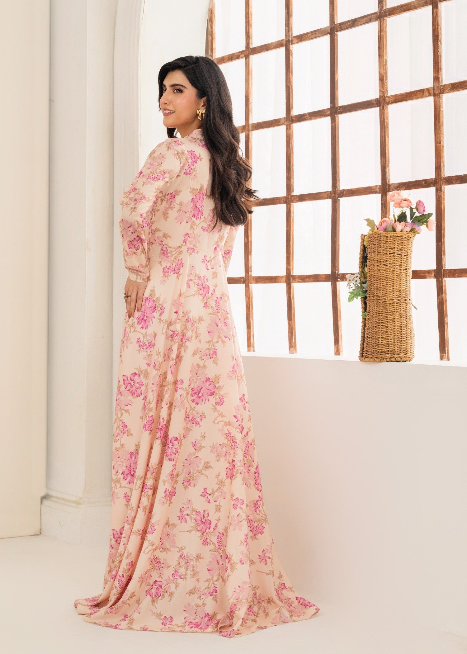 silk Maxi in Pink lace