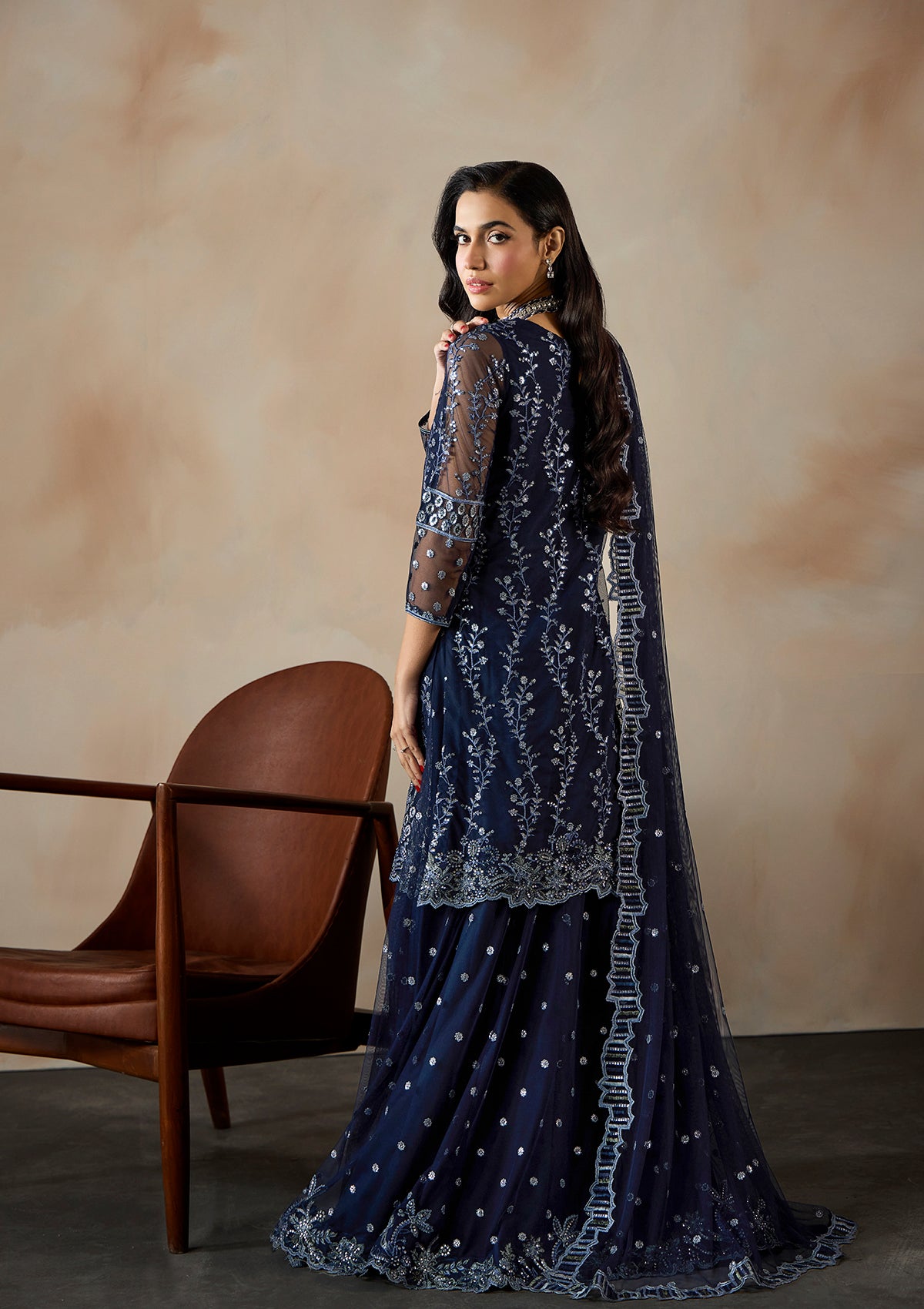 net Unstitched in Navy blue