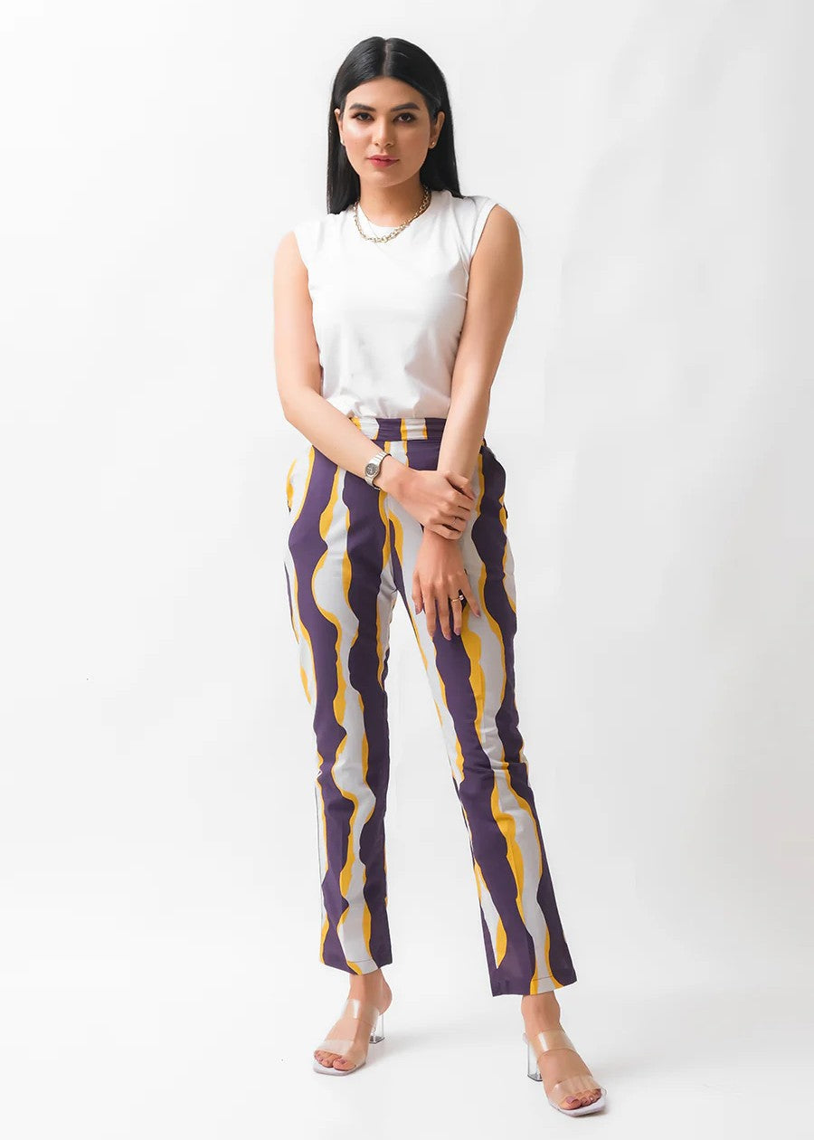 blended linen Trousers in Brown