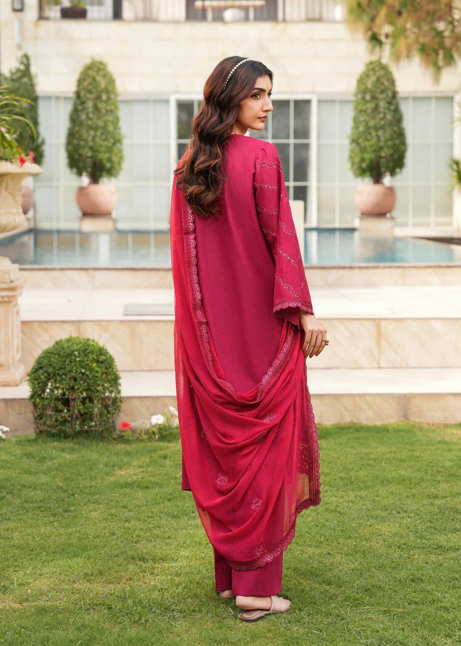 cotton Kurta Set in Watermelon