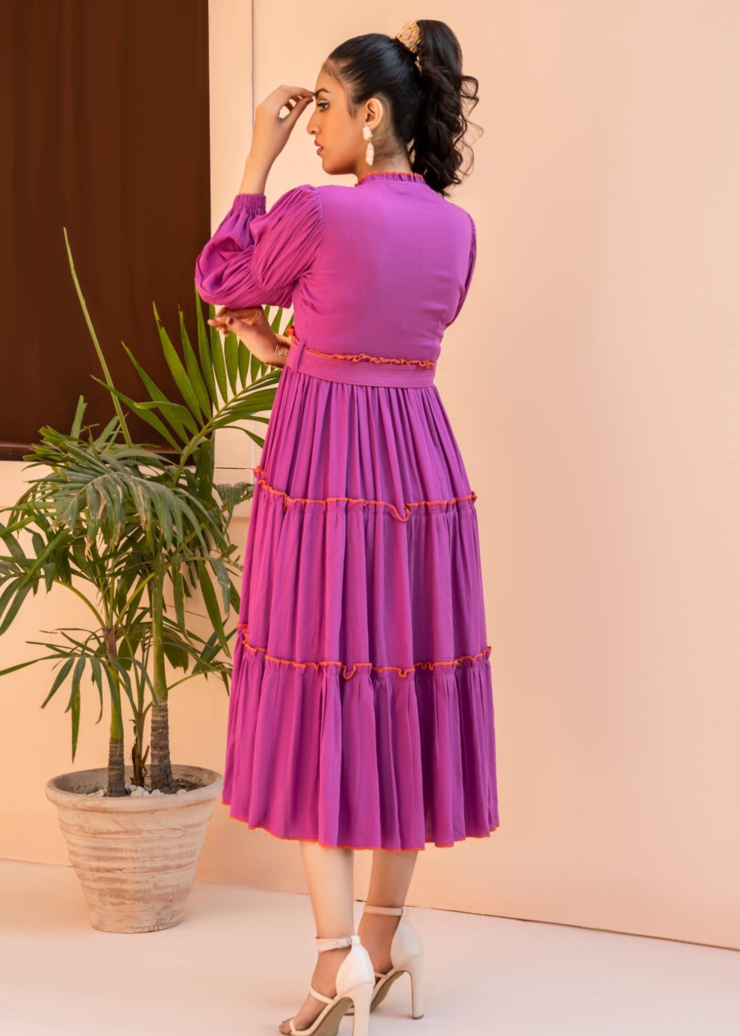 lawn Dress in Orchid