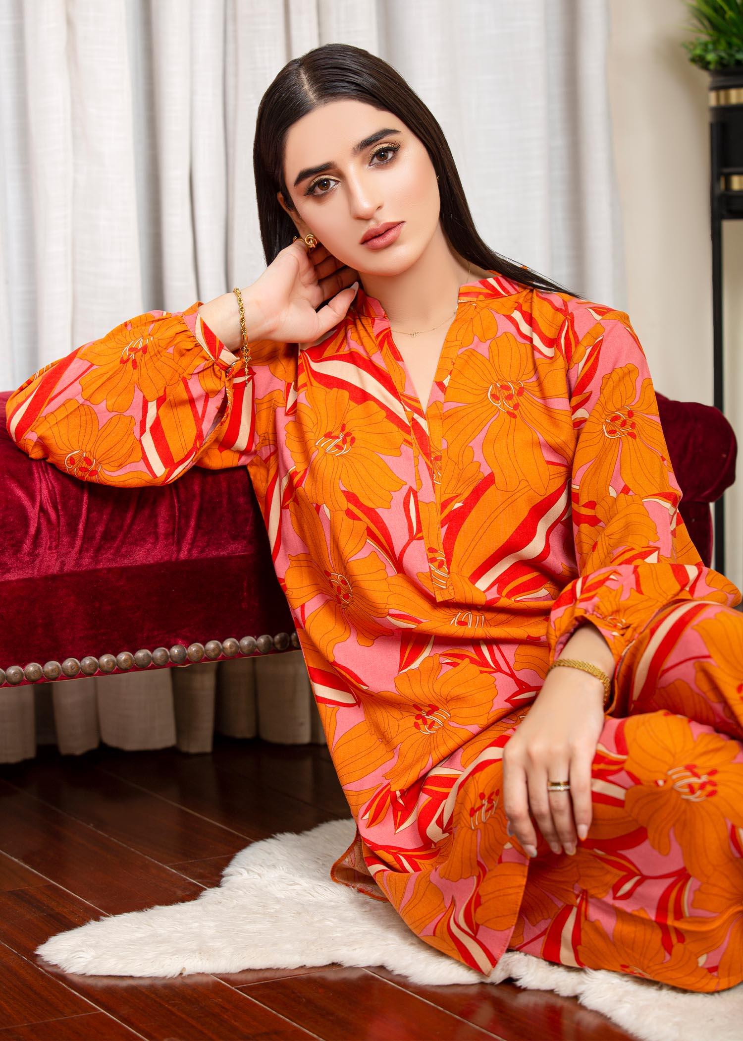linen Co Ord Sets in Orange