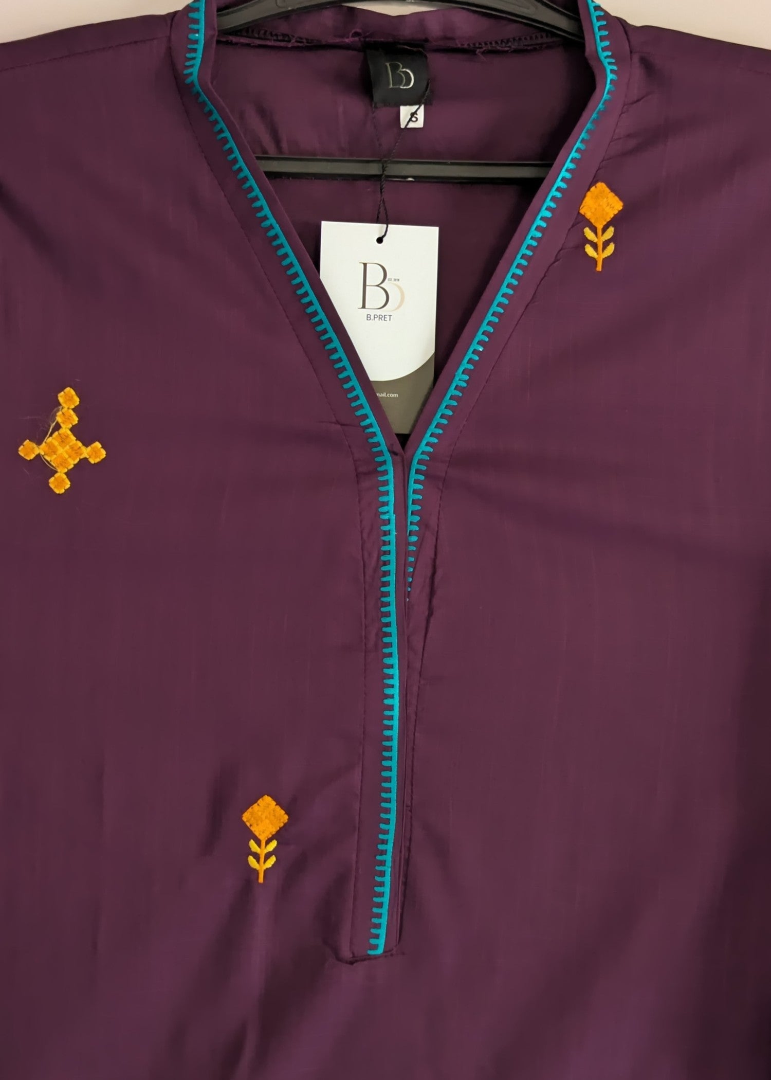 lawn cotton Kurta Set in Purple