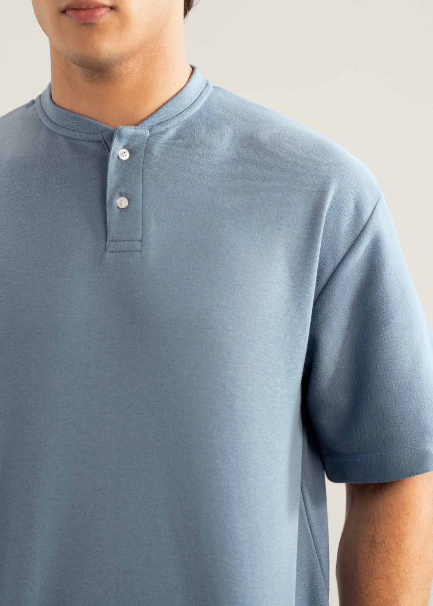 interlock knit T Shirt in Sky blue