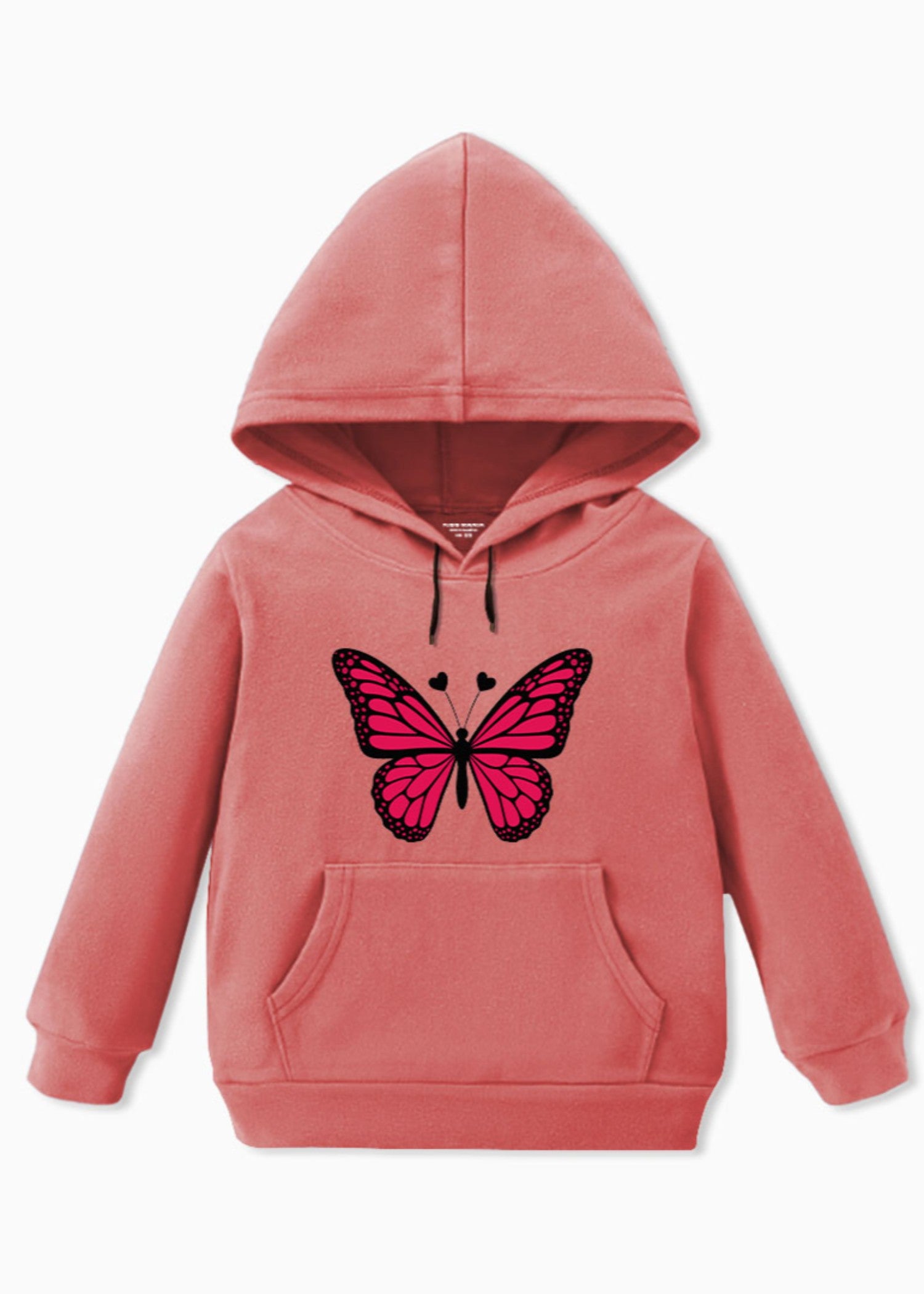 fleece Hoodie in Coral orange
