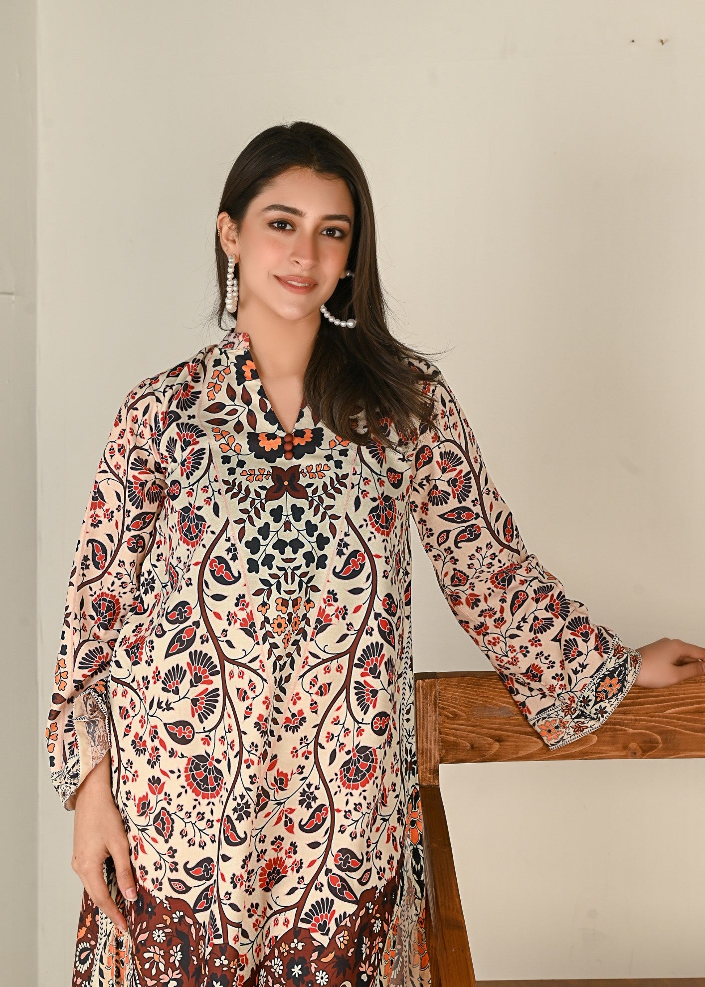 cotton silk Co Ord Sets in Beige